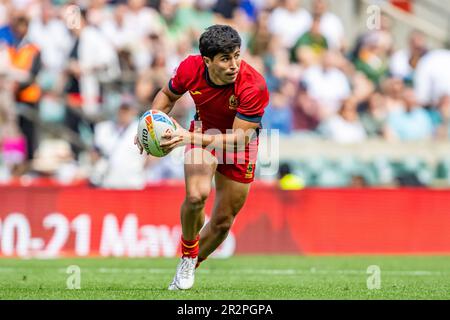 LONDON, VEREINIGTES KÖNIGREICH. 20., Mai 2023. Josep Serres von Spanien während der 7s gegen Samoa 7s – HSBC World Rugby Sevens Series für Männer im Twickenham Stadium am Samstag, den 20. Mai 2023. LONDON, ENGLAND. Kredit: Taka G Wu/Alamy Live News Stockfoto