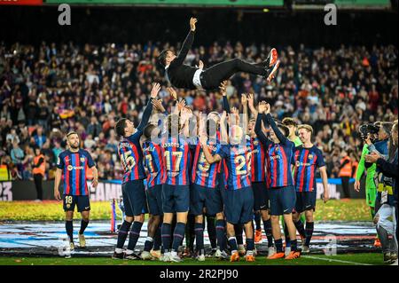 Barcelona, Spanien. 20. Mai 2023. Cheftrainer Xavi Hernandez (FC Barcelona) bei einem Spiel in La Liga Santander zwischen dem FC Barcelona und Real Sociedad am 20. Mai 2023 im Spotify Camp Nou in Barcelona, Spanien. (Foto/Felipe Mondino) Kredit: Unabhängige Fotoagentur/Alamy Live News Stockfoto