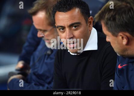 Barcelona, Esp. 20. Mai 2023. FC BARCELONA gegen REAL SOCIEDAD 20. Mai 2023 Xavi Hernandez Cheftrainer des FC Barcelona während des Spiels zwischen FC Barcelona und Real Sociedad, das dem fünfunddreißigsten Tag von La Liga Santander im Spotify Camp Nou in Barcelona entspricht. Kredit: Rosdemora/Alamy Live News Stockfoto