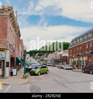 Weston, Missouri - 18. Mai 2023: Downtown Main Street in Weston, MO Stockfoto