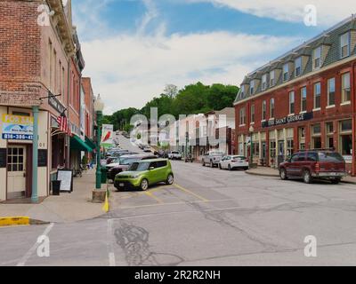 Weston, Missouri - 18. Mai 2023: Downtown Main Street in Weston, MO Stockfoto