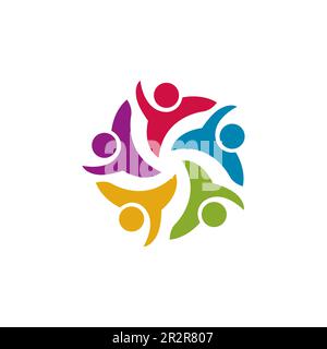 Human Community-Logo einfaches und klares Design Stock Vektor