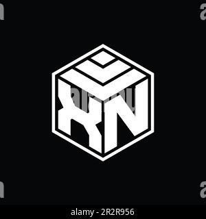 XN-Logo-Monogramm mit sechseckiger geometrischer Form, isolierte Designvorlage Stockfoto