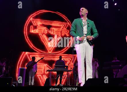 Sunrise, Usa. 20. Mai 2023. Lenier tritt am Samstag, den 20. Mai 2023, in der Uforia Amor A La Musica Show in der FLA Live Arena in Sunrise, Florida auf. Foto: Gary i Rothstein/UPI Credit: UPI/Alamy Live News Stockfoto