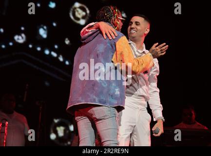 Sunrise, Usa. 20. Mai 2023. Takashi 69 tritt am Samstag, den 20. Mai 2023, mit Lenier auf der Uforia Amor A La Musica Show in der FLA Live Arena in Sunrise, Florida. Foto: Gary i Rothstein/UPI Credit: UPI/Alamy Live News Stockfoto