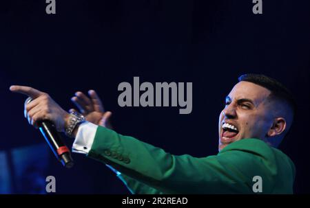 Sunrise, Usa. 20. Mai 2023. Lenier tritt am Samstag, den 20. Mai 2023, in der Uforia Amor A La Musica Show in der FLA Live Arena in Sunrise, Florida auf. Foto: Gary i Rothstein/UPI Credit: UPI/Alamy Live News Stockfoto