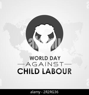 Der Welttag gegen kinderarbeit findet jedes Jahr im juni 12 statt. Vektorvorlage für Banner, Grußkarte, Poster mit Hintergrund. Vector Illustrati Stock Vektor