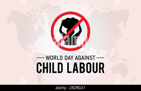 Der Welttag gegen kinderarbeit findet jedes Jahr im juni 12 statt. Vektorvorlage für Banner, Grußkarte, Poster mit Hintergrund. Vector Illustrati Stock Vektor