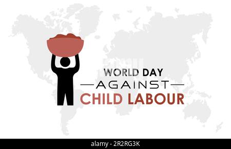 Der Welttag gegen kinderarbeit findet jedes Jahr im juni 12 statt. Vektorvorlage für Banner, Grußkarte, Poster mit Hintergrund. Vector Illustrati Stock Vektor