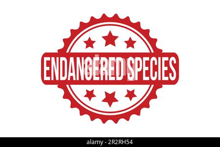 Gefährdete Tierarten Gummistempel-Dichtungsvektor Stock Vektor