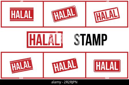 Halal-Gummi-Stempel-Set-Vektor Stock Vektor