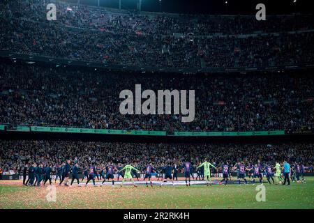 Barcelona, Spanien. 20. Mai 2023. Team Barcelona feiert den Sieg des Meisterschaftstitels nach dem spanischen Fußballspiel La Liga zwischen dem FC Barcelona und der Real Sociedad in Barcelona, Spanien, am 20. Mai 2023. Kredit: Joan Gosa/Xinhua/Alamy Live News Stockfoto