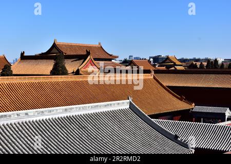Dach und Wand im chinesischen Stil Stockfoto