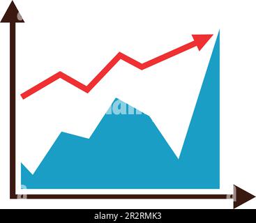 Geschäftsdiagramm mit Pfeilvektorsymbol Stock Vektor