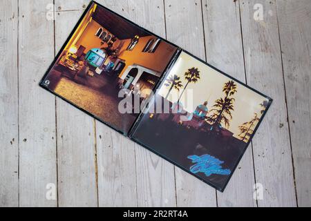 Das Eagles 1976 und das fünfte Album Hotel California, das nicht überraschend den Track Hotel California enthielt Stockfoto