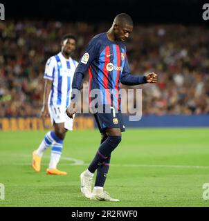 Sabadell, Barcelona, Spanien. 20. Mai 2023. Barcelona Spanien 20.05.2023 Ousmane Dembele (FC Barcelona) präsentiert die Liga Santander zwischen dem FC Barcelona und der Real Sociedad im Camp Nou am 20. Mai 2023 in Barcelona. (Kreditbild: © Xavi Urgeles/ZUMA Press Wire) NUR REDAKTIONELLE VERWENDUNG! Nicht für den kommerziellen GEBRAUCH! Stockfoto