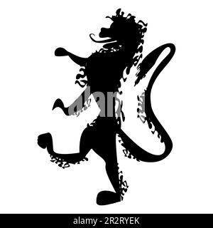 Silhouette „Löwe“. Heraldisches Symbol. Lineensymbol. Vektordarstellung isoliert auf weißem Hintergrund. Stock Vektor
