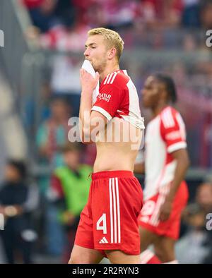 Matthijs de Ligt, FCB 4 SAD im Spiel FC BAYERN MÜNCHEN – RB LEIPZIG 1. Deutsche Fußballliga am 20. Mai 2023 in München. Saison 2022/2023, Spieltag 33, 1. Bundesliga, FCB, München, 33.Spieltag. © Peter Schatz / Alamy Live News - DFL-VORSCHRIFTEN VERBIETEN DIE VERWENDUNG VON FOTOS als BILDSEQUENZEN und/oder QUASI-VIDEO - Stockfoto
