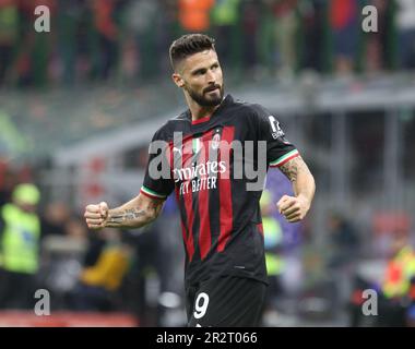 Mailand, Italien. 20. Mai 2023. Mailand Mai 20 2023 Stadio G Meazza Italienische Meisterschaftsserie A Tim 2022/23 AC Mailand - UC Sampdoria auf dem Foto : Olivier Giroud feiert sein Ziel Ph Antonio Saia Kredit: Kines Milano/Alamy Live News Stockfoto