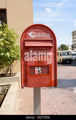 Postfach in Khor Dubai (Dubai Creek), Dubai, Vereinigte Arabische Emirate Stockfoto