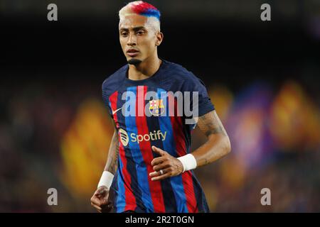 Barcelona, Spanien. 20. Mai 2023. Raphinha (Barcelona) Fußball : spanisches Spiel „La Liga Santander“ zwischen dem FC Barcelona 1-2 Real Sociedad im Estadio Spotify Camp Nou in Barcelona, Spanien . Kredit: Mutsu Kawamori/AFLO/Alamy Live News Stockfoto