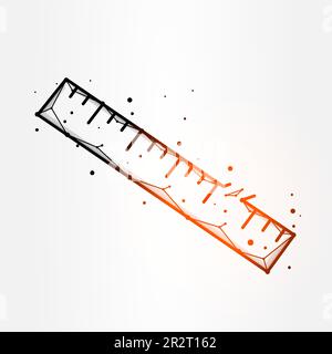 Darstellung des polygonalen Linealvektors auf weißem Hintergrund isoliert Stock Vektor