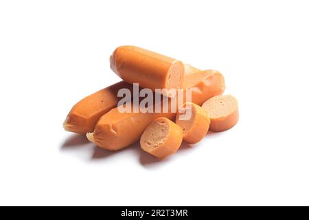 Wurst, die isoliert auf weißem Hintergrund Stockfoto