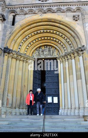 Bamberg, Deutschland - 10.20.2018: Bamberger Dom, ein spätromanisches Gebäude mit vier Türmen Stockfoto