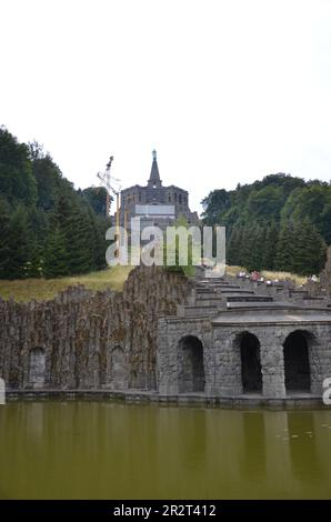 Kassel, Deutschland - 07.22.2018: Wilhelmshöhe Schlosspark in Kassel, Deutschland Stockfoto