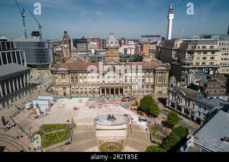 Victoria Square, Birmingham 21. Mai 2023 - Birmingham City Council House während Renovierungsarbeiten. Credit Stop Press Media/Alamy Live News Stockfoto