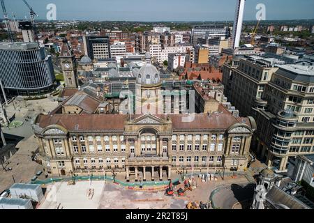 Victoria Square, Birmingham 21. Mai 2023 - Birmingham City Council House während Renovierungsarbeiten. Credit Stop Press Media/Alamy Live News Stockfoto