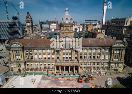 Victoria Square, Birmingham 21. Mai 2023 - Birmingham City Council House während Renovierungsarbeiten. Credit Stop Press Media/Alamy Live News Stockfoto