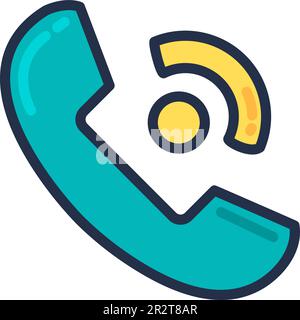 Telefonempfänger mit Symbol für Sprache, Unterhaltung, dringende Nachricht. Weitergabe wichtiger Geschäftsinformationen. Telefongespräch über das Praxisemplo Stock Vektor