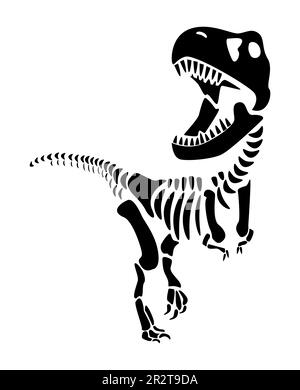 Tyrannosaurus Rex Skelett. Silhouetten-Dinosaurier. Vorderansicht . Vector . Stock Vektor