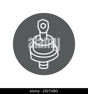 Schwarzes Liniensymbol der Leistungsdiode. Piktogramm für Webseite, mobile App, Werbeaktion. Stock Vektor
