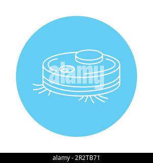 Symbol für die Farblinie des Roboter-Staubsaugers. Haushaltsgerät Stock Vektor