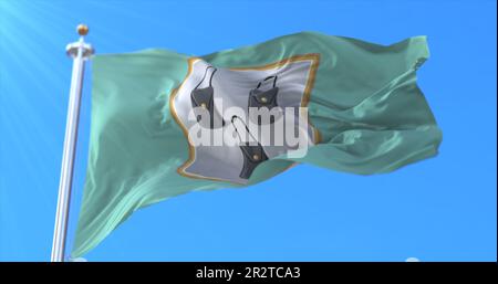 Flagge von Sumy City, Ukraine. Schleife Stockfoto