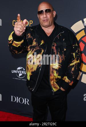 Universal City, Usa. 20. Mai 2023. UNIVERSAL CITY, LOS ANGELES, KALIFORNIEN, USA - MAI 20: Vin Diesel trifft am 20. Mai 2023 beim Charlize Theron Africa Outreach Project (CTAOP) 2023 Block Party ein, das im Backlot der Universal Studios in Universal City, Los Angeles, Kalifornien, USA stattfindet. (Foto: Xavier Collin/Image Press Agency) Kredit: Image Press Agency/Alamy Live News Stockfoto