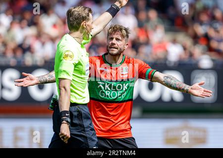 Nijmegen, Niederlande. 21. Mai 2023. NIJMEGEN, NIEDERLANDE - MAI 21: Lasse Schone von NEC Nijmegen in Aktion während des Eredivisie-Spiels zwischen NEC Nijmegen und AZ Alkmaar im Goffertstadion am 21. Mai 2023 in Nijmegen, Niederlande (Foto von Broer van den Boom/Orange Pictures). Kredit: Orange Pics BV/Alamy Live News Stockfoto