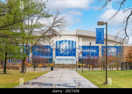 DES MOINES, IA, USA – 5. NOVEMBER 2022: The knapp Center auf dem Campus der Drake University. Stockfoto