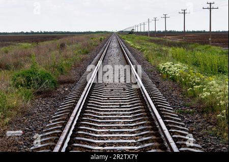 Velyka Oleksandrivka, Ukraine. 19. Mai 2023. Gleis in Velyka Oleksandrivka, Ukraine. (Foto: Michael Brochstein/Sipa USA) Guthaben: SIPA USA/Alamy Live News Stockfoto