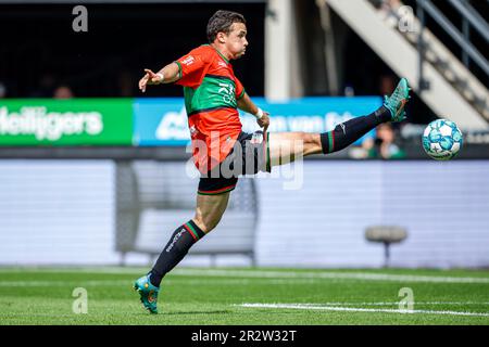 Nijmegen, Niederlande. 21. Mai 2023. NIJMEGEN, NIEDERLANDE - MAI 21: Pedro Marques von NEC Nijmegen in Aktion während des Eredivisie-Spiels zwischen NEC Nijmegen und AZ Alkmaar im Goffertstadion am 21. Mai 2023 in Nijmegen, Niederlande (Foto von Broer van den Boom/Orange Pictures). Kredit: Orange Pics BV/Alamy Live News Stockfoto