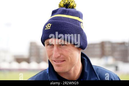 Glamorgan's Marnus Labuschagne am 4. Tag des LV= Insurance County Championship-Spiels auf dem Central County Ground, Hove 1. Foto: Sonntag, 21. Mai 2023. Ausgabedatum: Foto: Sonntag, 21. Mai 2023. Stockfoto