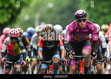 Bergamo, Italien. 21. Mai 2023. BERGAMO, ITALIEN - MAI 21: Jonathan Mailand von Italien und Team Bahrain - Purple Points Trikot während des Giro d'Italia 2023 106. 195km. Etappe von Seregno nach Bergamo/#UCIWT/am 21. Mai 15 2023 in Seregno, Italien. Foto: Tiziano Ballabio Credit: Live Media Publishing Group/Alamy Live News Stockfoto