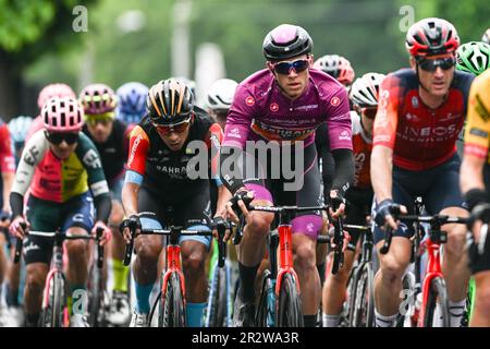 Bergamo, Italien. 21. Mai 2023. BERGAMO, ITALIEN - MAI 21: Jonathan Mailand von Italien und Team Bahrain - Purple Points Trikot während des Giro d'Italia 2023 106. 195km. Etappe von Seregno nach Bergamo/#UCIWT/am 21. Mai 15 2023 in Seregno, Italien. Foto: Tiziano Ballabio Credit: Live Media Publishing Group/Alamy Live News Stockfoto