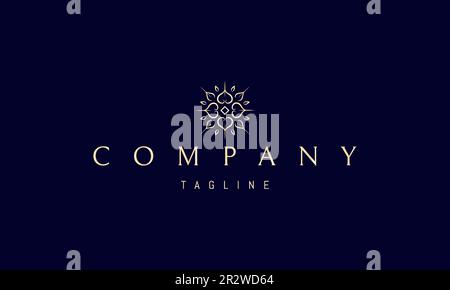 Das goldene Vector-Logo, auf dem ein abstraktes Bild eines herzförmigen Musters abgebildet ist. Stock Vektor