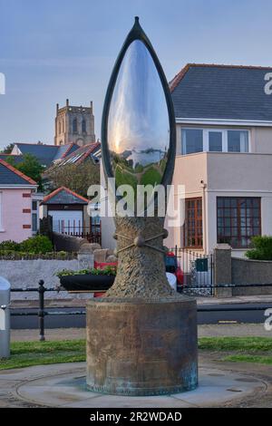 Gedenkstätte für die Verlorenen bei der Explosion der Pembroke Raffinerie am 2. Juni 2011, Milford Haven, Pembrokeshire Stockfoto