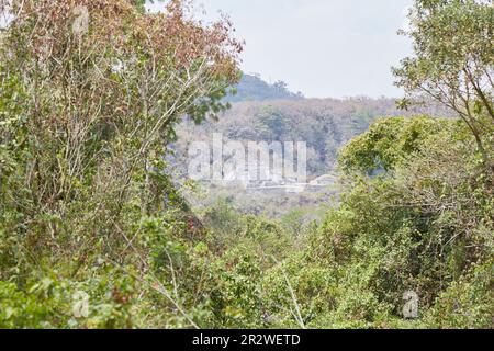 Die überblickten Maya-Ruinen von Chinkultic in der Nähe des Nationalparks Montebello Lakes in Chiapas Stockfoto