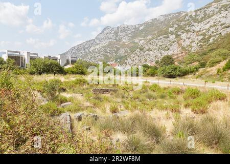 Risan, Montenegro, bekannt für sein Mosaik aus der Römerzeit, das über zweitausend Jahre alt ist Stockfoto