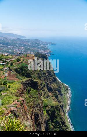 Cabo Gyro, die zweithöchste Klippe der Welt (580 Meter). madeira, portugal Stockfoto